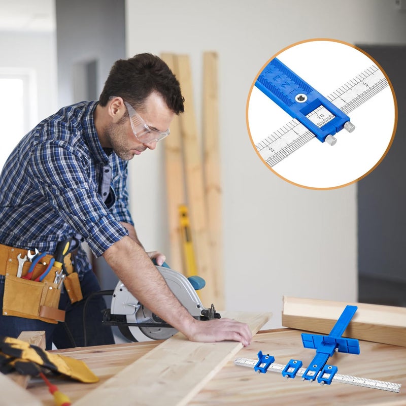 TOURACE Woodworking Ruler, Cabinet Hardware Jig Mounting Template Drill Guide Sleeve Drawer Pull Jigs handle jig Power Tools Drilling Punch Locator Wood Drilling Dowelling Woodworking Kit for Cabinets Knobs - Image 2